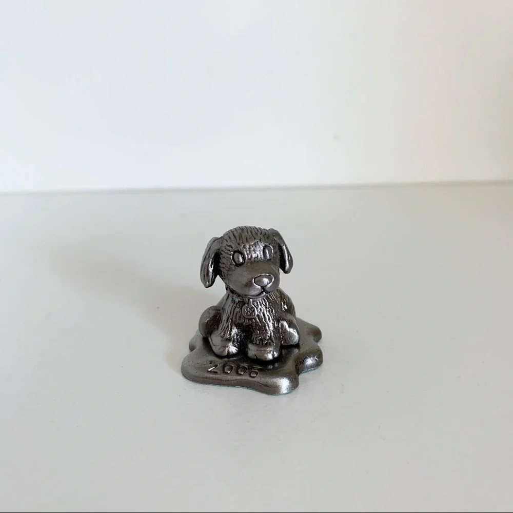 Vintage Girl Scout puppy solid metal statuette